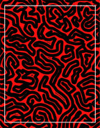 Bold Red Maze Abstract Art Rug