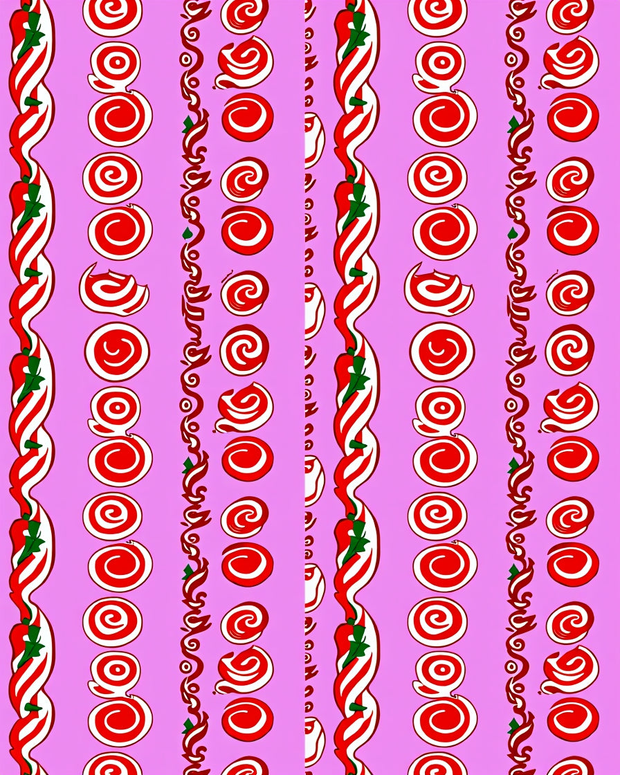 Red White Swirl Candy Stripes Rug