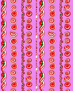 Red White Swirl Candy Stripes Rug