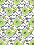 Light Green Daisy Swirl Arrangement Rug