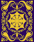 Royal Purple Gold Symmetrical Arabesque Rug
