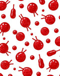Crimson Red Whimsical Bouncy Balls Rug