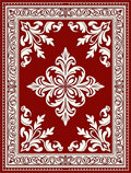 Rich Scarlet Botanical Scrollwork Rug