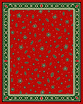 Crimson Leaf and Star Border Rug
