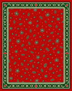 Crimson Leaf and Star Border Rug