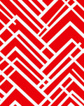 Bold Red Geometric Interlocking Lines Rug