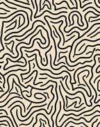 Organic Black Line Contour Rug