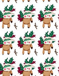 Festive Reindeer Holly Garden Repeat Rug