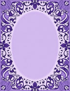 Lavendar Floral Art Nouveau Frame Rug