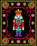 Vibrant Nutcracker Snowflake Border Rug