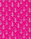 Hot Pink White Floral Snowflakes Rug