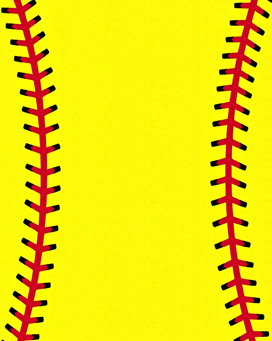 Bright Yellow Softball Stitch Runner Rug