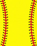 Bright Yellow Softball Stitch Runner Rug