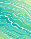 Oceanic Aqua Green Wavy Stripe Rug