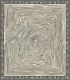 Abstract Black Swirl Cream Rug