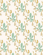 Soft Sage Golden Leafy Swirls Rug