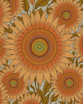 Ochre Sunflower Mandala Garden Rug