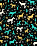 Whimsical Horses And Trees In Teal Rug