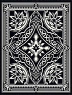 Black White Intricate Floral Diamond Rug