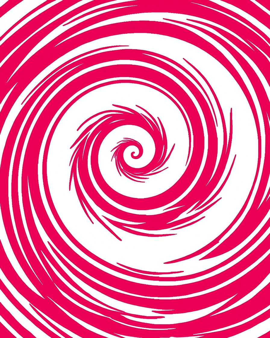 Vibrant Pink Swirl Vortex Rug