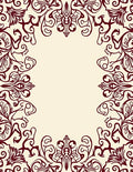Crimson Vine Swirl Frame Rug