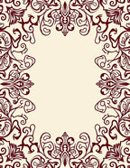 Crimson Vine Swirl Frame Rug