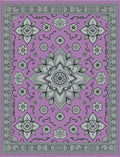 Lavender And Gray Floral Mandala Rug