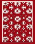 Crimson White Flourish Medallion Arrangement Rug
