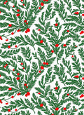 Green Leaf Berry Garland Rug