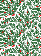 Green Leaf Berry Garland Rug