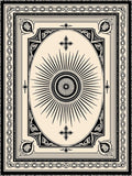 Ornate Cream Black Sunburst Medallion Rug