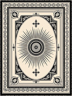 Ornate Cream Black Sunburst Medallion Rug