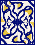 Navy and Gold Baroque Filigree Rug