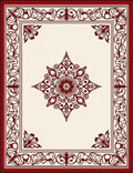 Crimson Bloom Star Border Artwork Rug