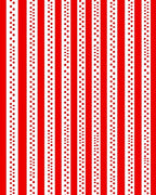 Bold Red White Vertical Stripe Dot Rug