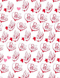 Red Blooming Cherry Blossom Hearts Rug