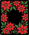 Vibrant Red Poinsettia Garden Border Rug