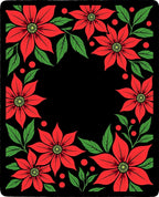 Vibrant Red Poinsettia Garden Border Rug