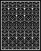 Black White Intricate Paisley Lattice Rug
