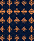 Vibrant Orange Starburst Blossom Navy Rug