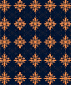 Vibrant Orange Starburst Blossom Navy Rug