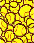 Yellow Softball Ball Sport Collection Rug