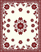 Crimson Botanical Garden Arrangement Rug