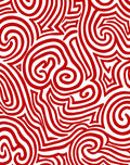 Crimson Swirl Allover Line Art Rug