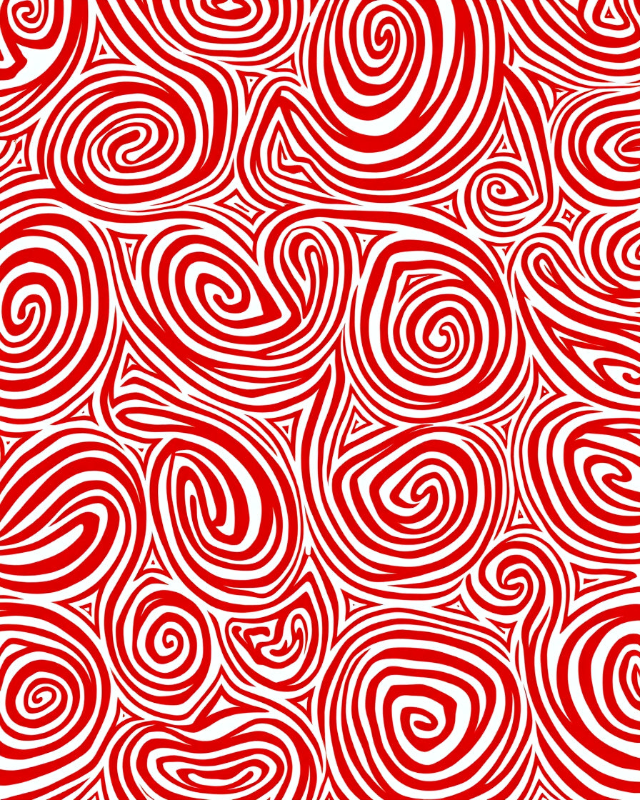 Crimson Swirl Abstract Spirals Rug