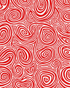 Crimson Swirl Abstract Spirals Rug