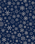 Navy Blue White Snowflake Collage Rug