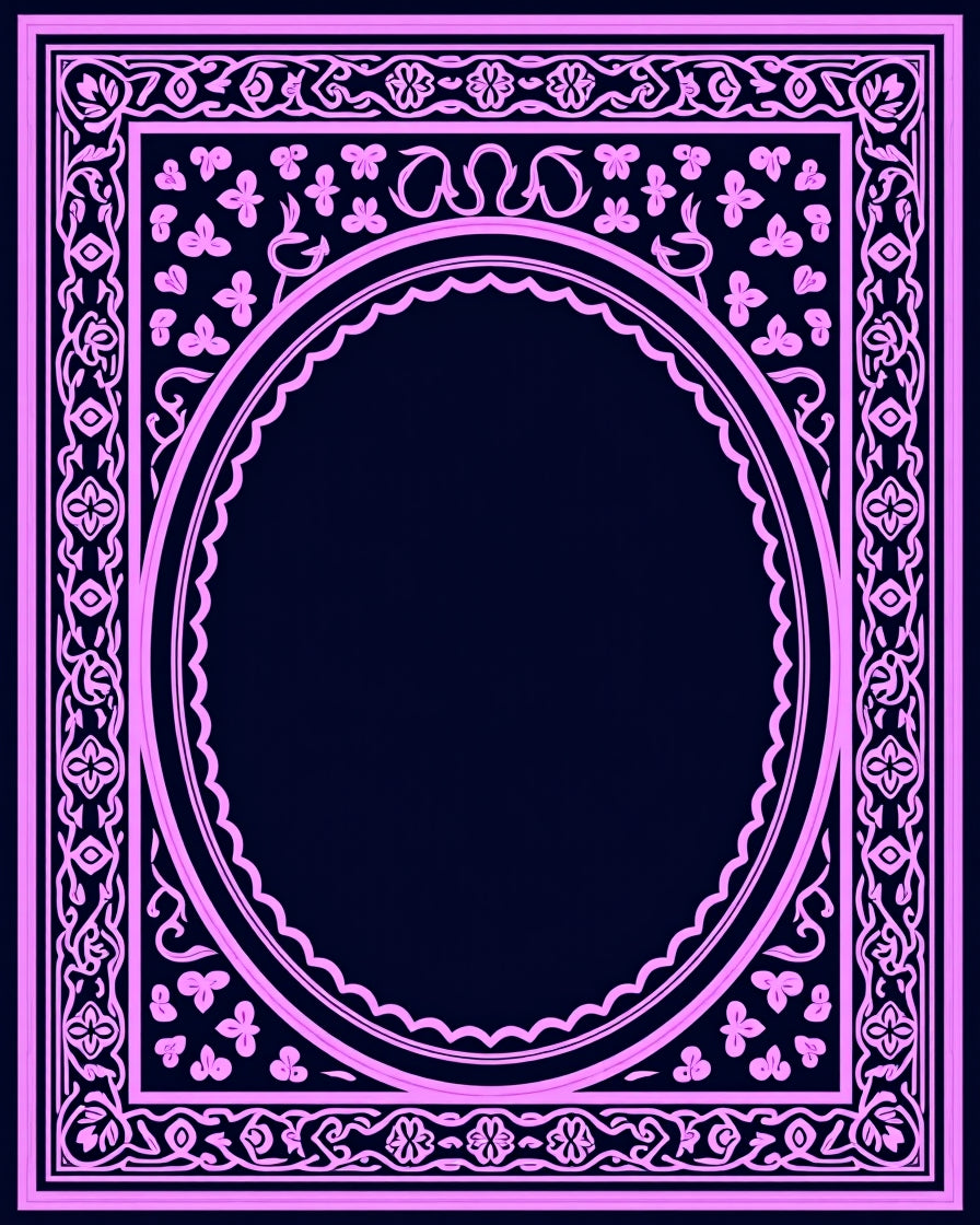 Ornate Pink And Navy Floral Arch Rug