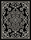 Black Ivory Geometric Medallion Floral Rug