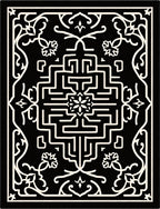 Black Ivory Geometric Medallion Floral Rug
